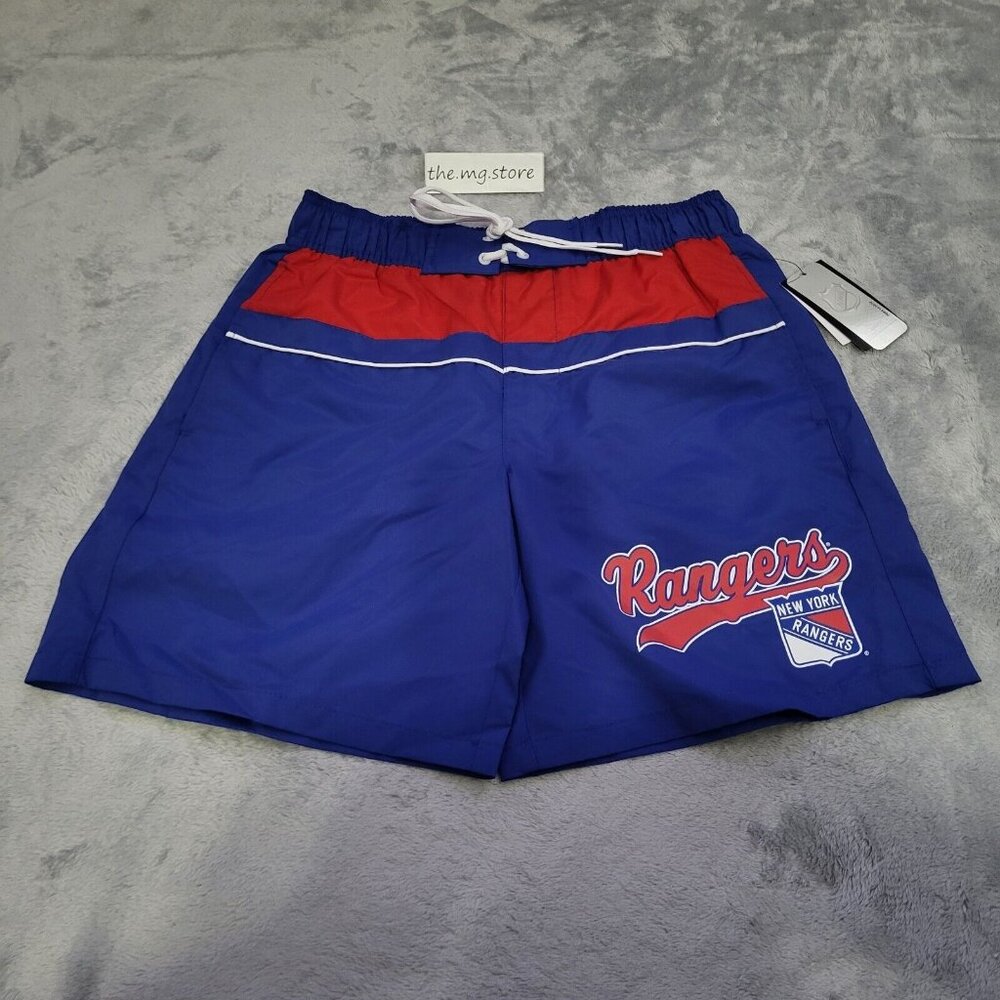 G-III New York Rangers Freestyle Volley Swim Blue Shorts Men’s Sz Small New